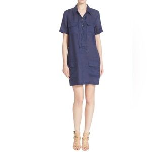 EQUIPMENT 'Knox' Corset Front 100% Linen Shirtdress